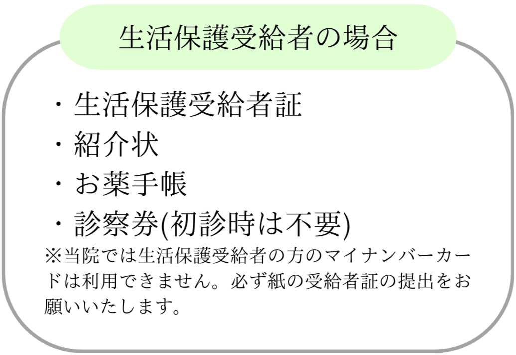 生活保護受給者の場合